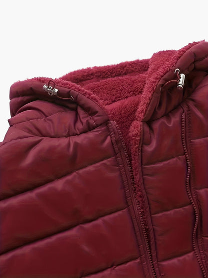 Abrigo acolchado de invierno para mujer con capucha – Abrigo largo y cálido para el tiempo libre