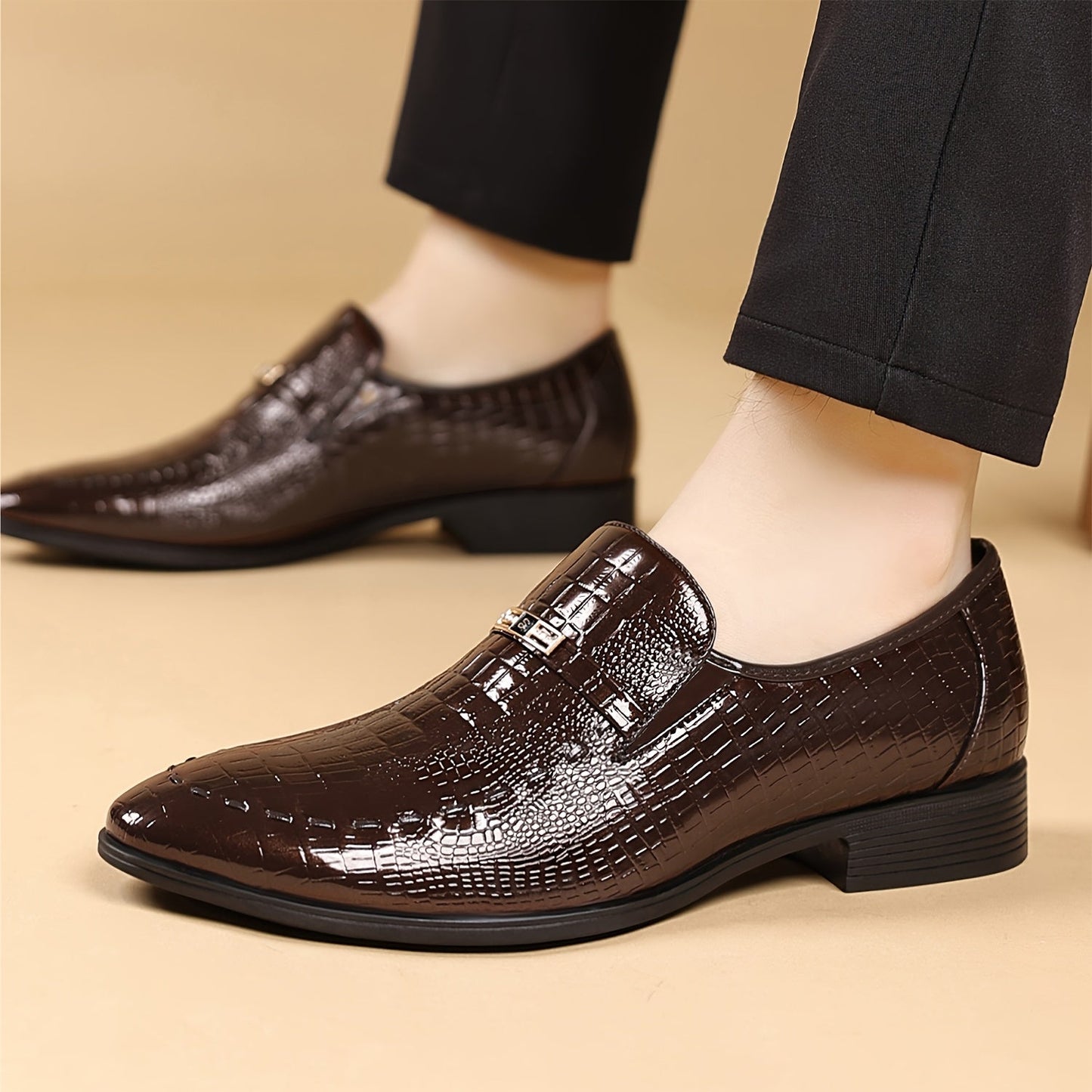 Mocassini da uomo business in elegante look con stampa coccodrillo – Scarpe eleganti da abito per ufficio e occasioni formali