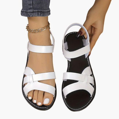 Damen Elegante Sommer Sandalen – Offene Zehen, Flache Sohle, Bequemer Alltagsstil
