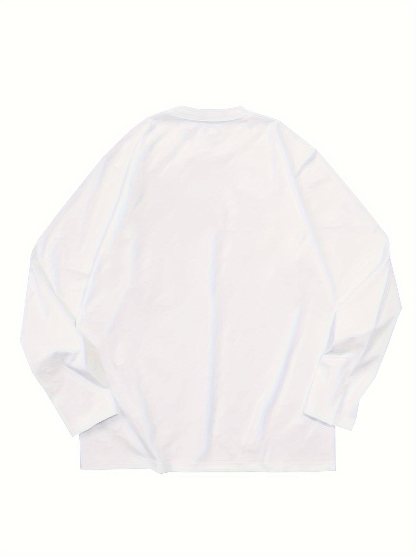 Camiseta unisex de manga larga, cuello redondo, negra y extragrande