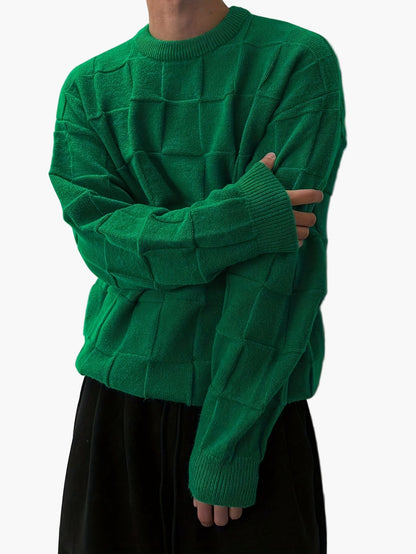 Jerséis streetwear para hombre – Jerséi de punto oversize estructurado para otoño e invierno