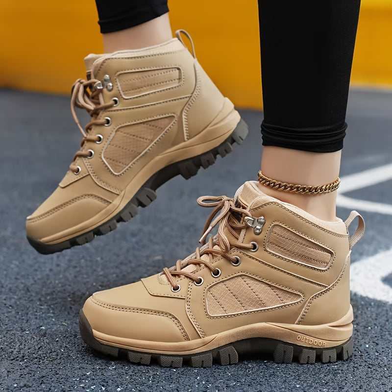 Wanderstiefel Damen Sportlich High-Top Schnürsenkel Profilsohle Trekking