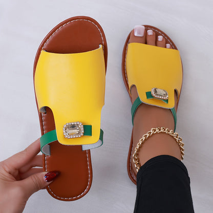 Sandali slip-on da donna con dettaglio di pietre preziose – Slides alla moda per tutti i giorni e il tempo libero