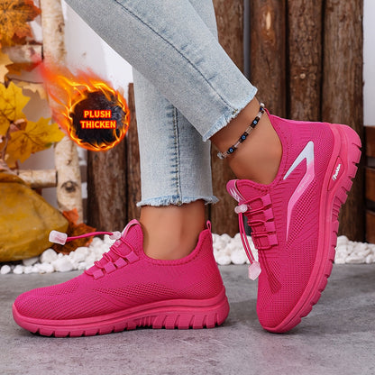 Sneakers invernali da donna foderati con sistema di allacciatura rapida