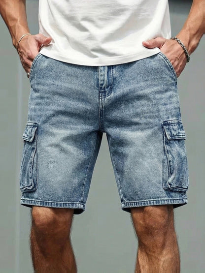 Herren Cargo Jeans Shorts – Lässige Regular Fit Bermuda für Alltag & Freizeit