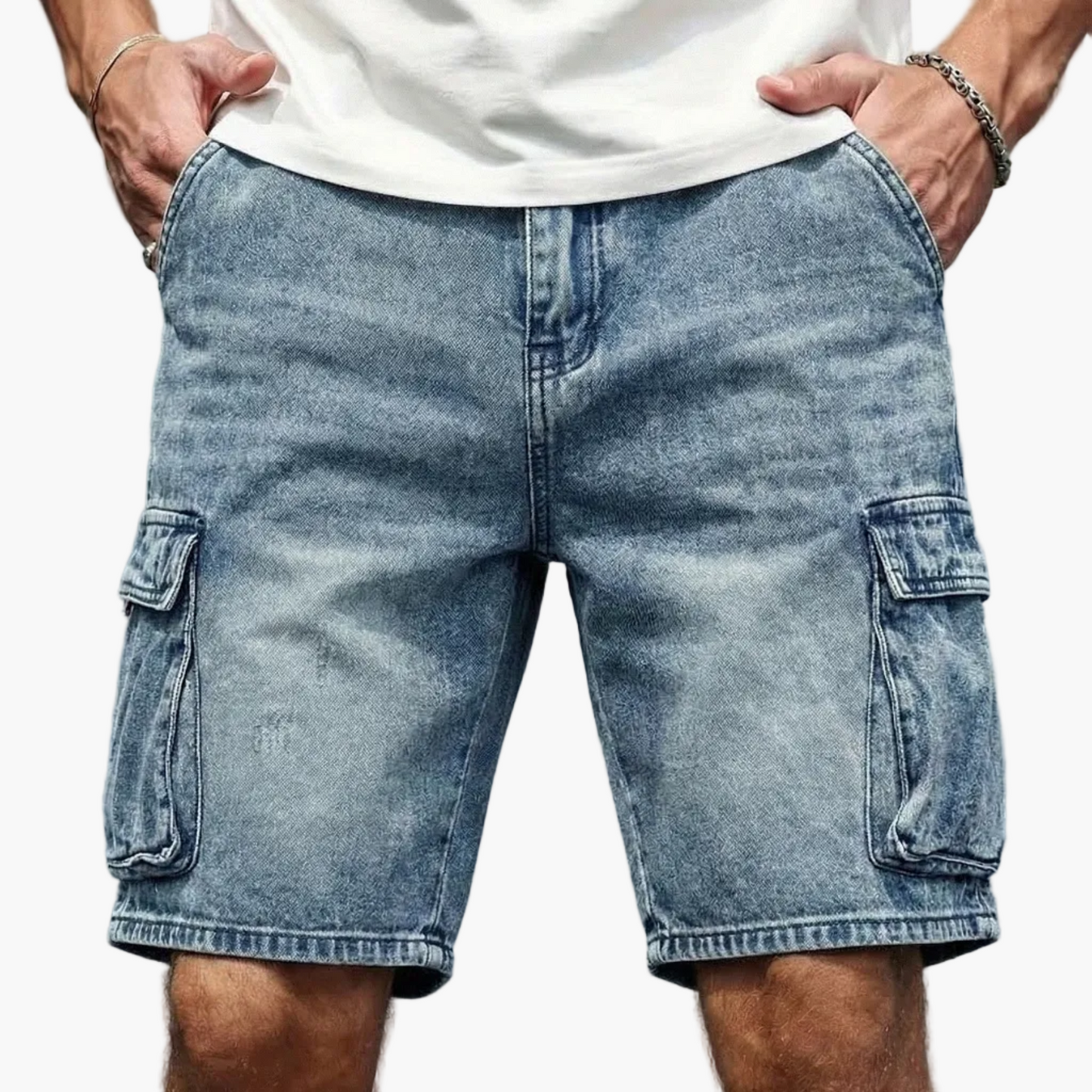 Herren Cargo Jeans Shorts – Lässige Regular Fit Bermuda für Alltag & Freizeit