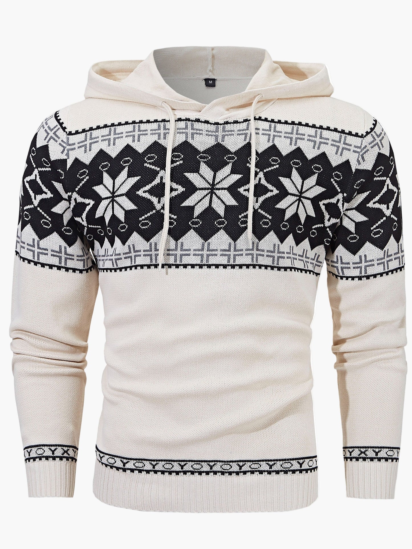 Sweat à capuche pour homme avec motif norvégien – Pull d'hiver décontracté pour les loisirs et le quotidien