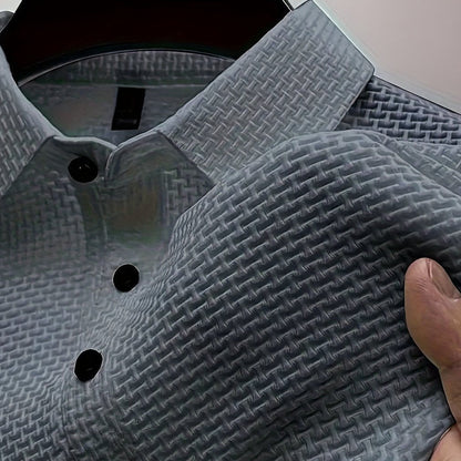Męska koszulka polo z krótkim rękawem, casual, letni styl, z listwą na guziki