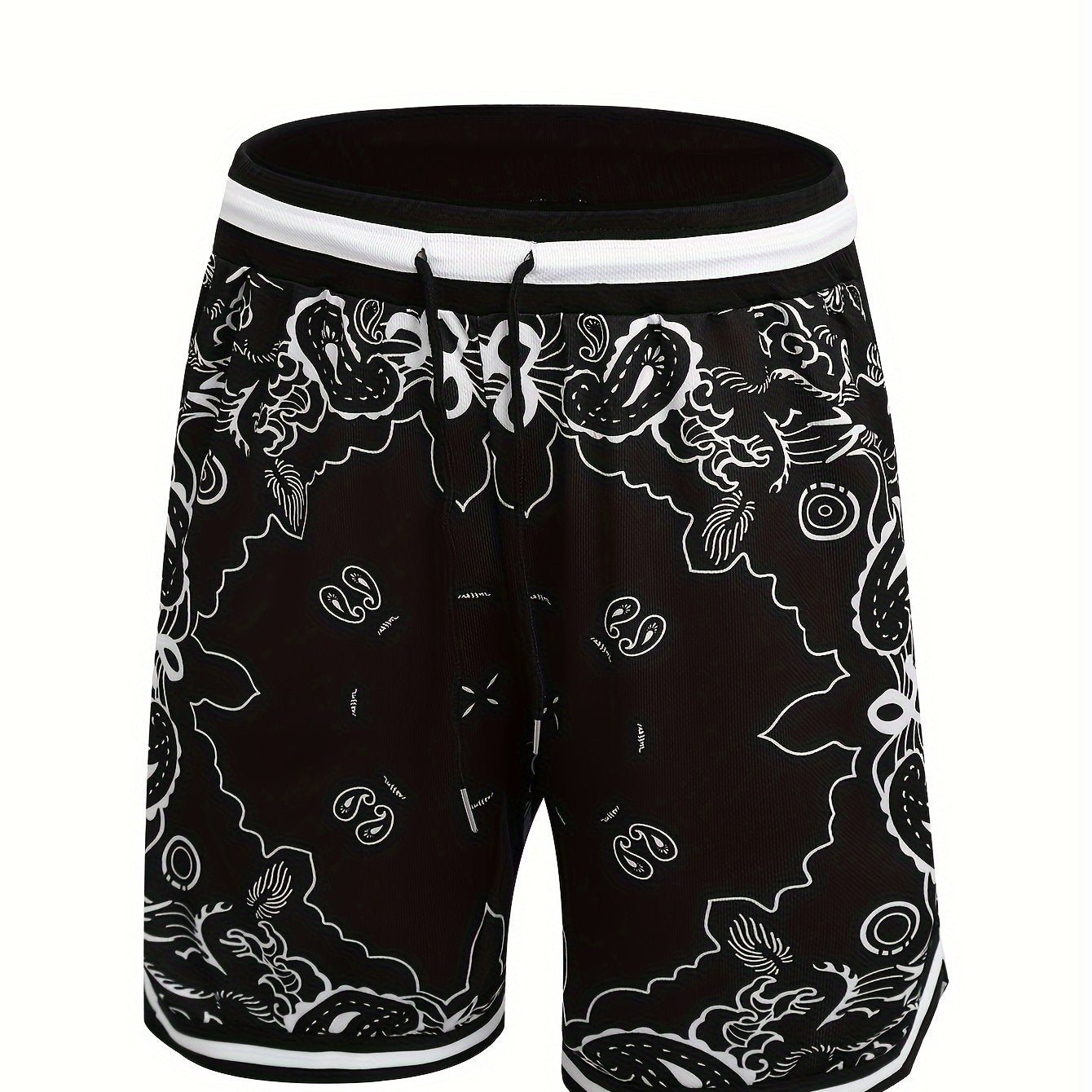 Herren Streetwear Basketball-Shorts mit Paisley-Print und sportlichem Design