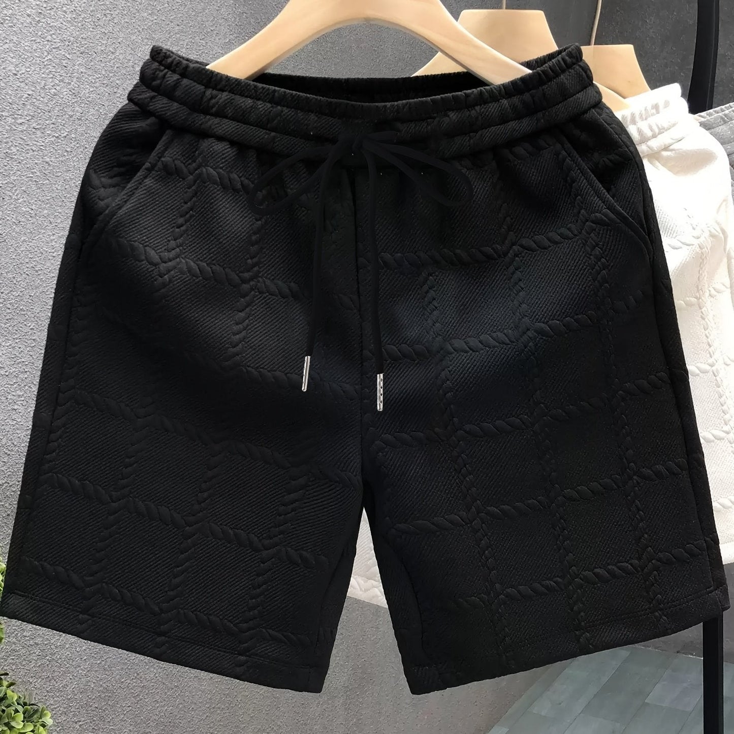 Shorts de loisirs pour hommes avec embossage et design moderne – Décontracté & Sportif