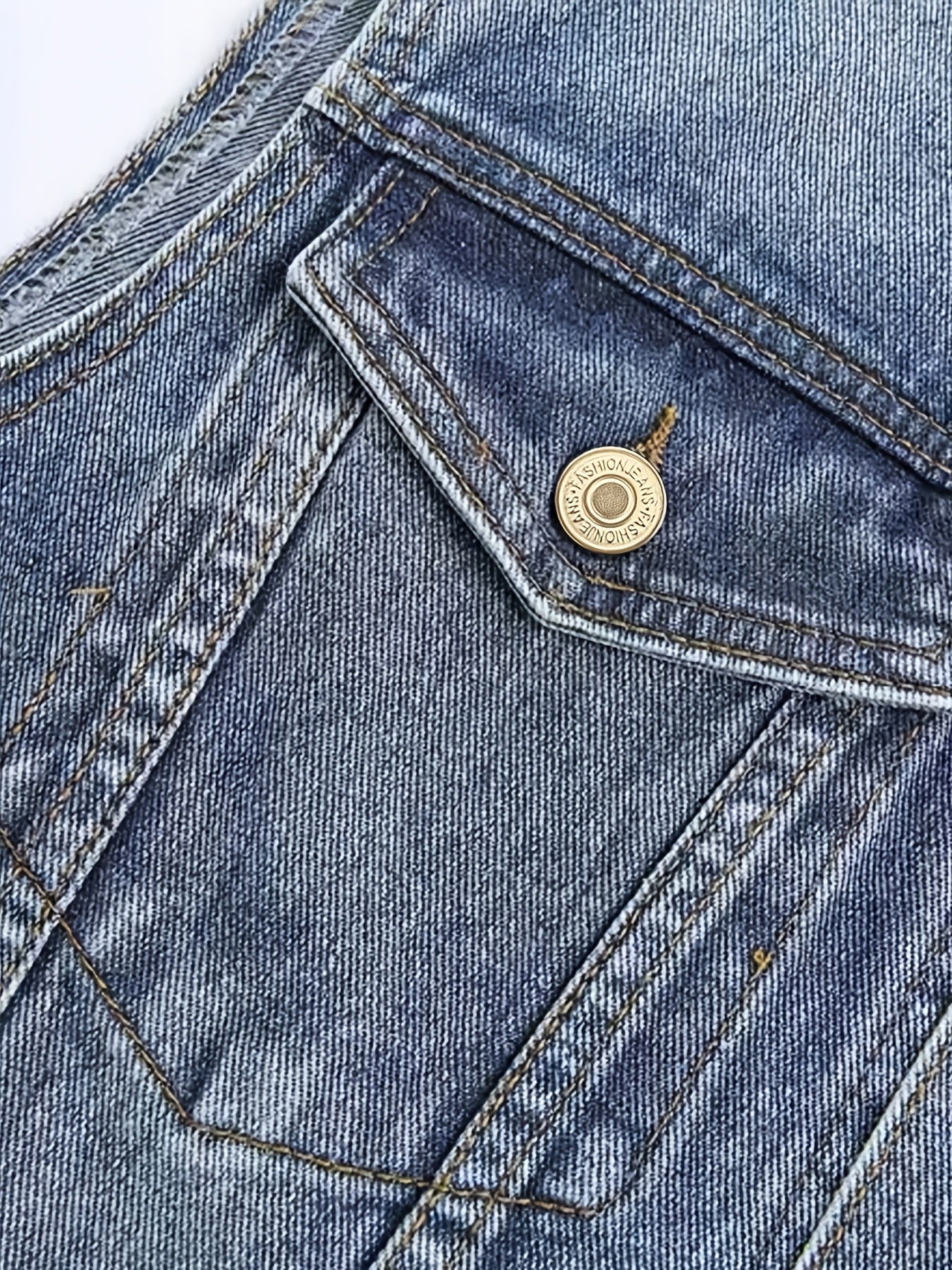 Jeans Weste Herren Denim Ärmellose Jacke Blau Knopfverschluss