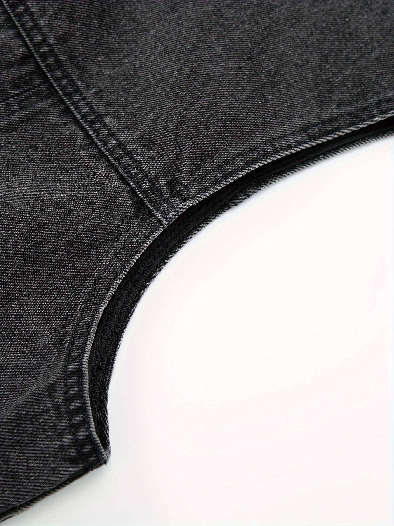Herre jeansvest i avslappet stil – ermeløs fritidsvest med knappestolpe og krage