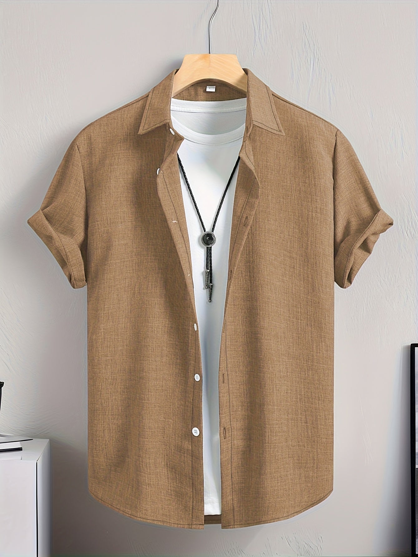 Camicia casual da uomo a maniche corte con strato T-shirt – Look estivo moderno per tutti i giorni e uscite
