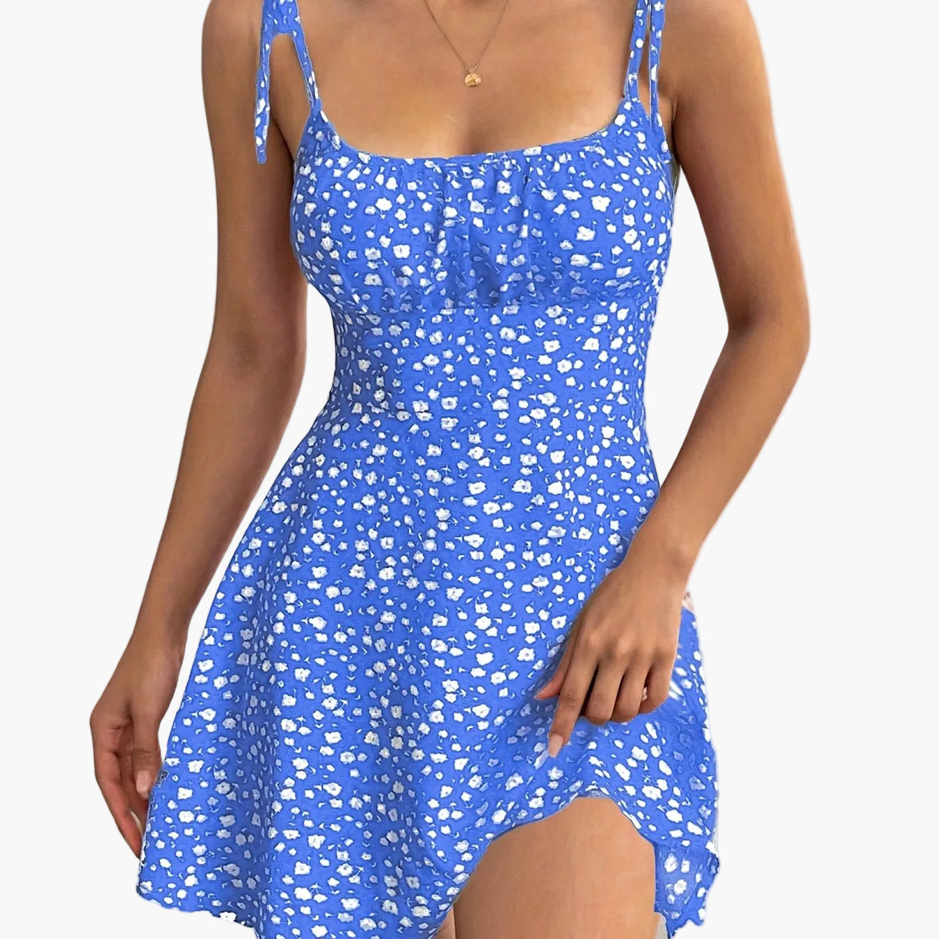 Damska letnia sukienka w kwiaty, dopasowana, elegancki styl casualowy