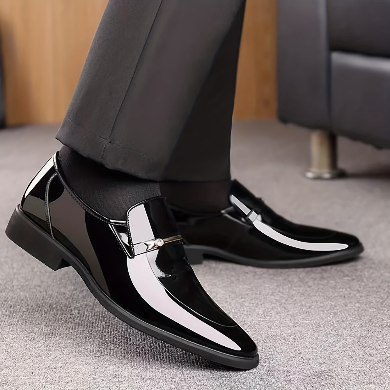 Mocassini eleganti da uomo – Scarpe lucide da abito per ufficio e occasioni formali