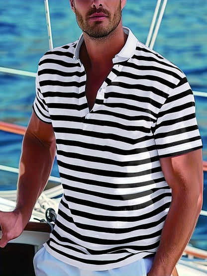 Herren Polo-Shirt mit Streifen – Maritimer Stil, Freizeit & Sommermode