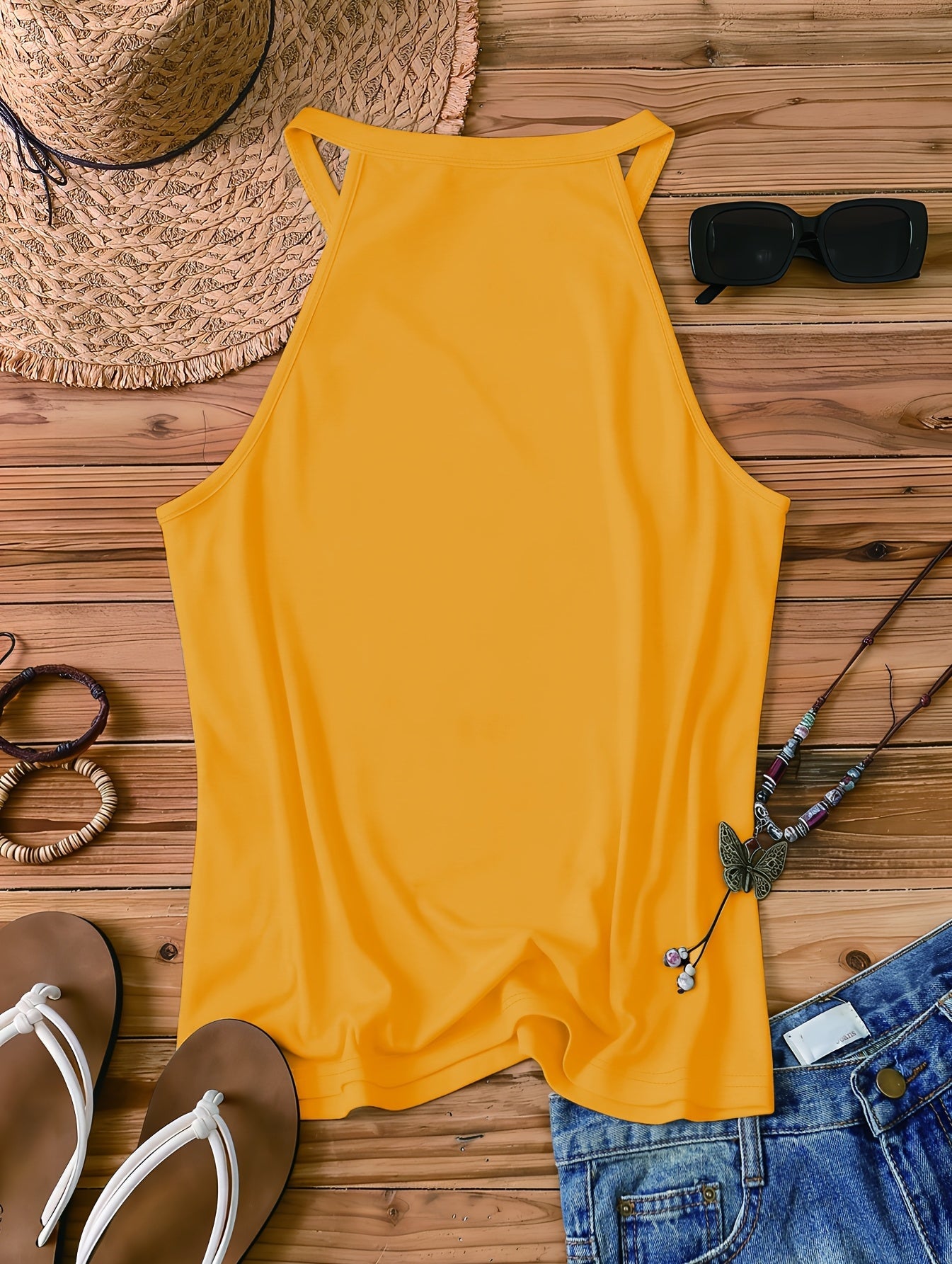 Damski top na ramiączkach w stylu vintage z napisem – swobodny top na lato na co dzień i na wakacje