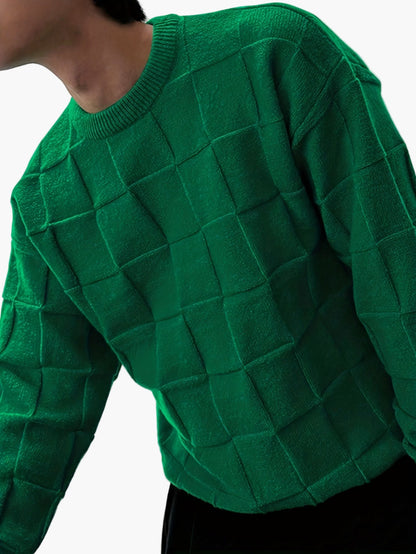 Jerséis streetwear para hombre – Jerséi de punto oversize estructurado para otoño e invierno