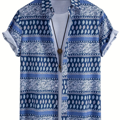 Chemise de villégiature à manches courtes pour homme avec imprimé coquillages – Look estival maritime pour la plage et les loisirs
