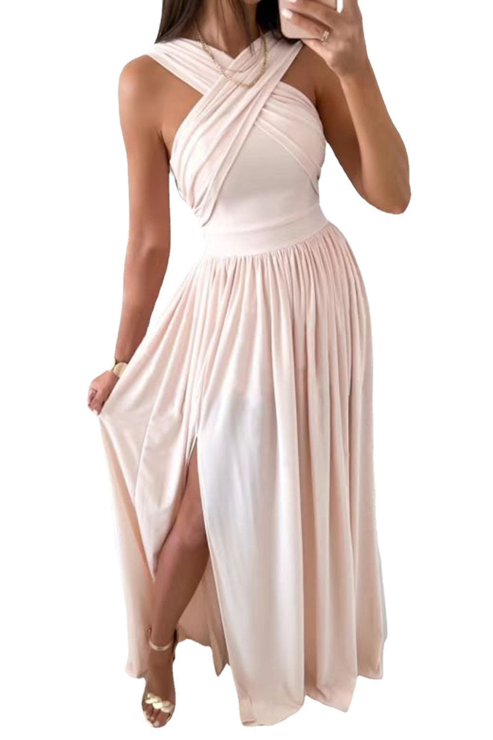 Natalie – Robe d'été sans manches avec lien au cou