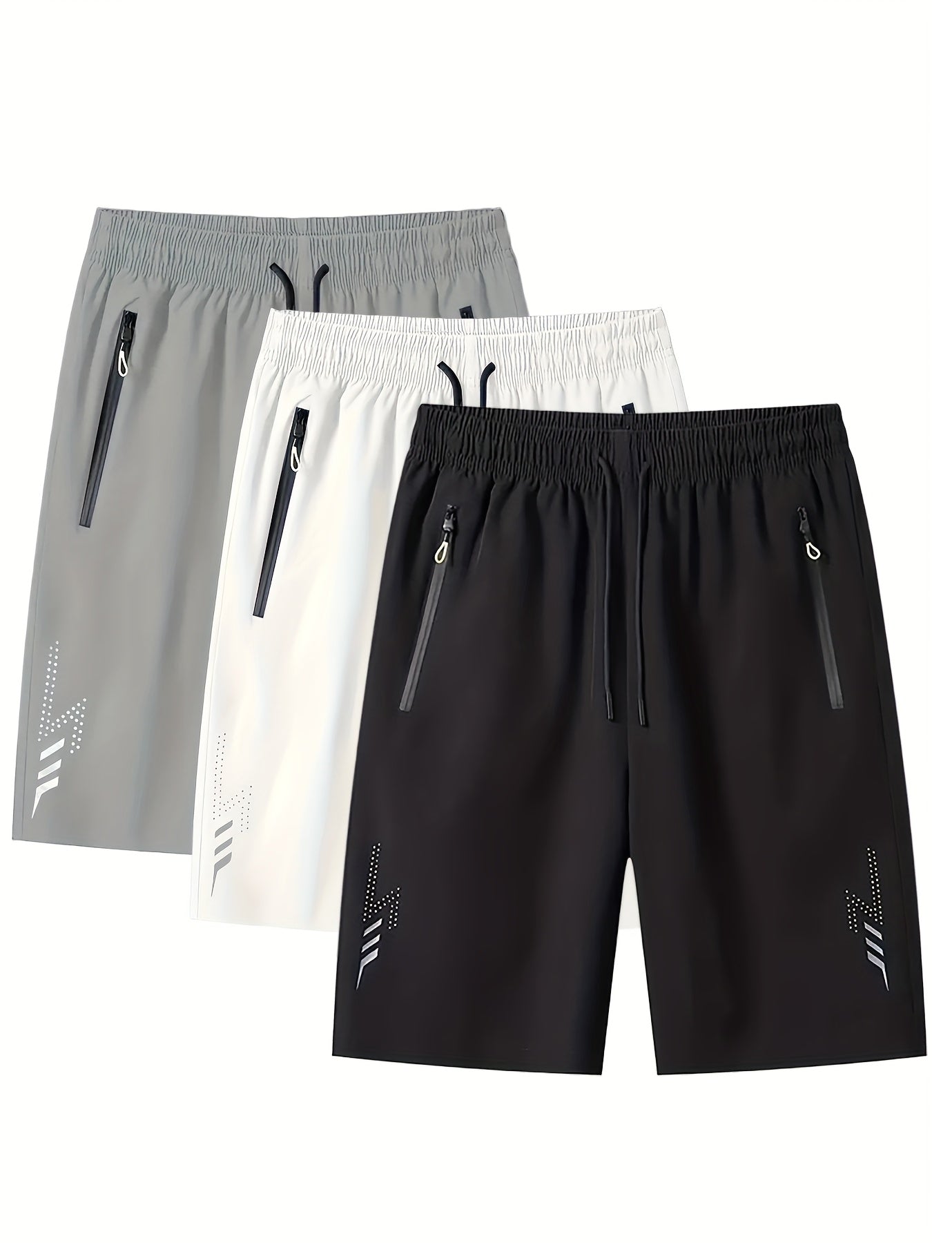 Pantalones cortos deportivos para hombre con bolsillos con cremallera – Ocio y fitness, corte regular