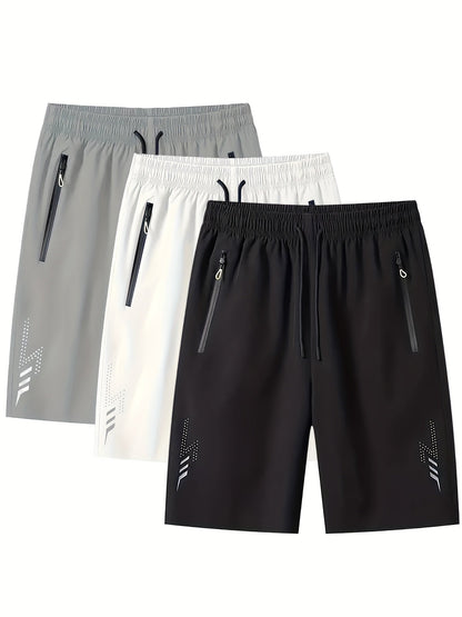 Pantalones cortos deportivos para hombre con bolsillos con cremallera – Ocio y fitness, corte regular