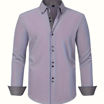Męska koszula biznesowa casual z długim rękawem nowoczesny elegancki design