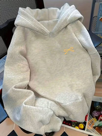 Sudadera con capucha extragrande para mujer, con bordado de lazo