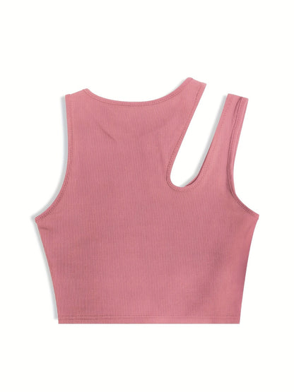 Dames asymmetrische crop top voor de zomer – modieus vrijetijds- en feesttopje