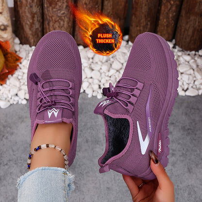 Sneakers invernali da donna foderati con sistema di allacciatura rapida