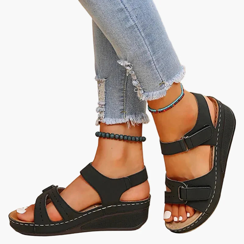 Sandali Donna Confortevoli con Zeppa per Quotidiano e Passeggiate – Ergonomici, alla Moda, Regolabili