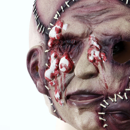 Maschera horror in lattice a tre volti di Halloween per adulti – Maschera costume terrificante per feste e decorazioni spaventose