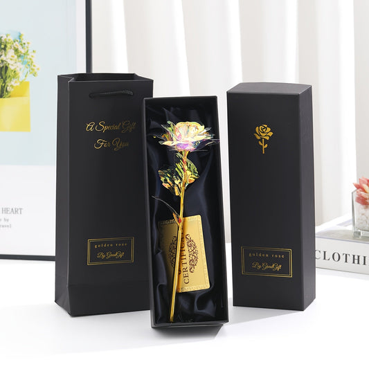 Regalo di lusso Rosa decorativa con scatola regalo – Fiore senza tempo per donne – Perfetto come prova d'amore o decorazione