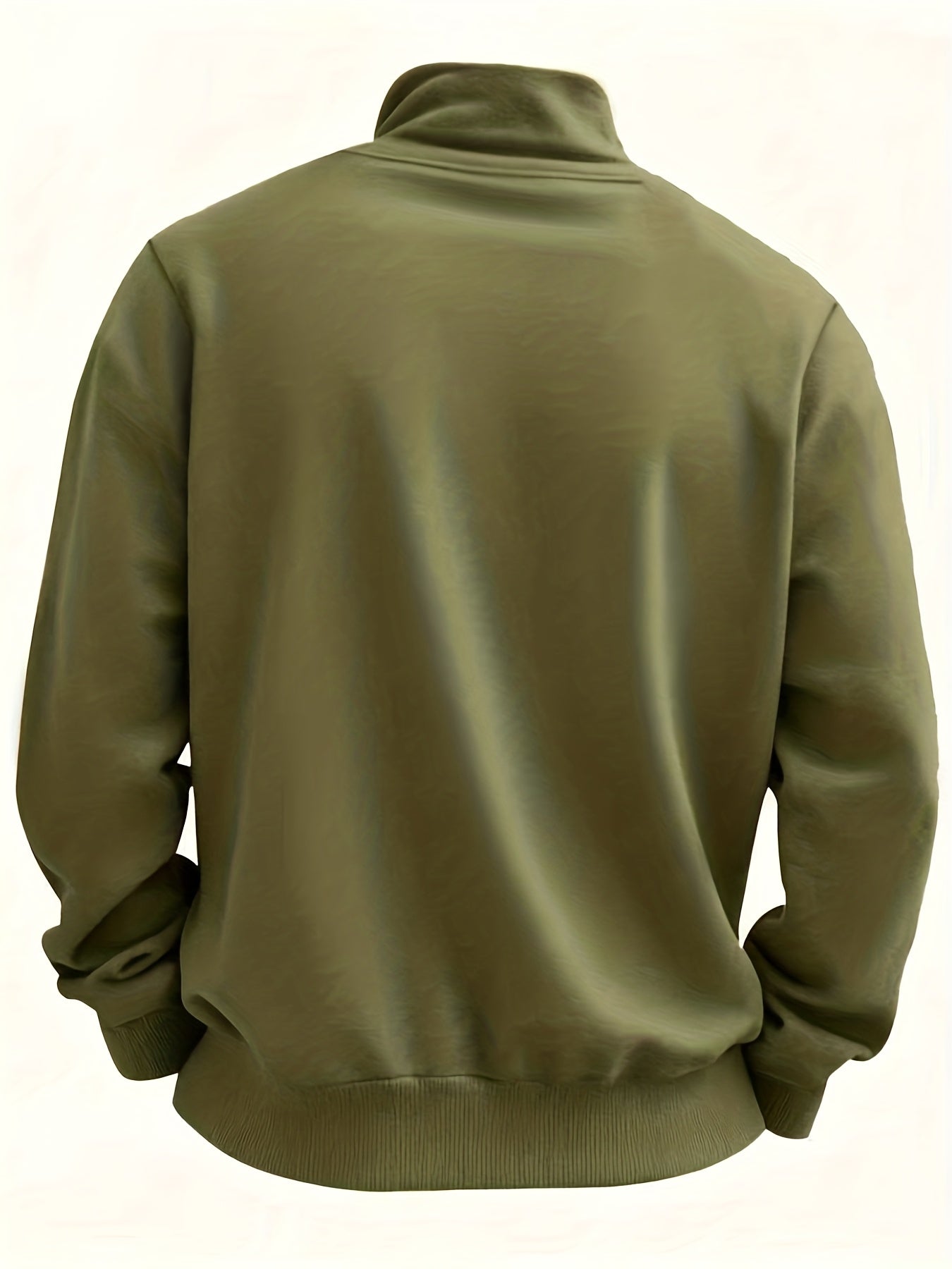 Heren-sweatshirt met halve ritssluiting, opstaande kraag en borstzak, donkergrijs