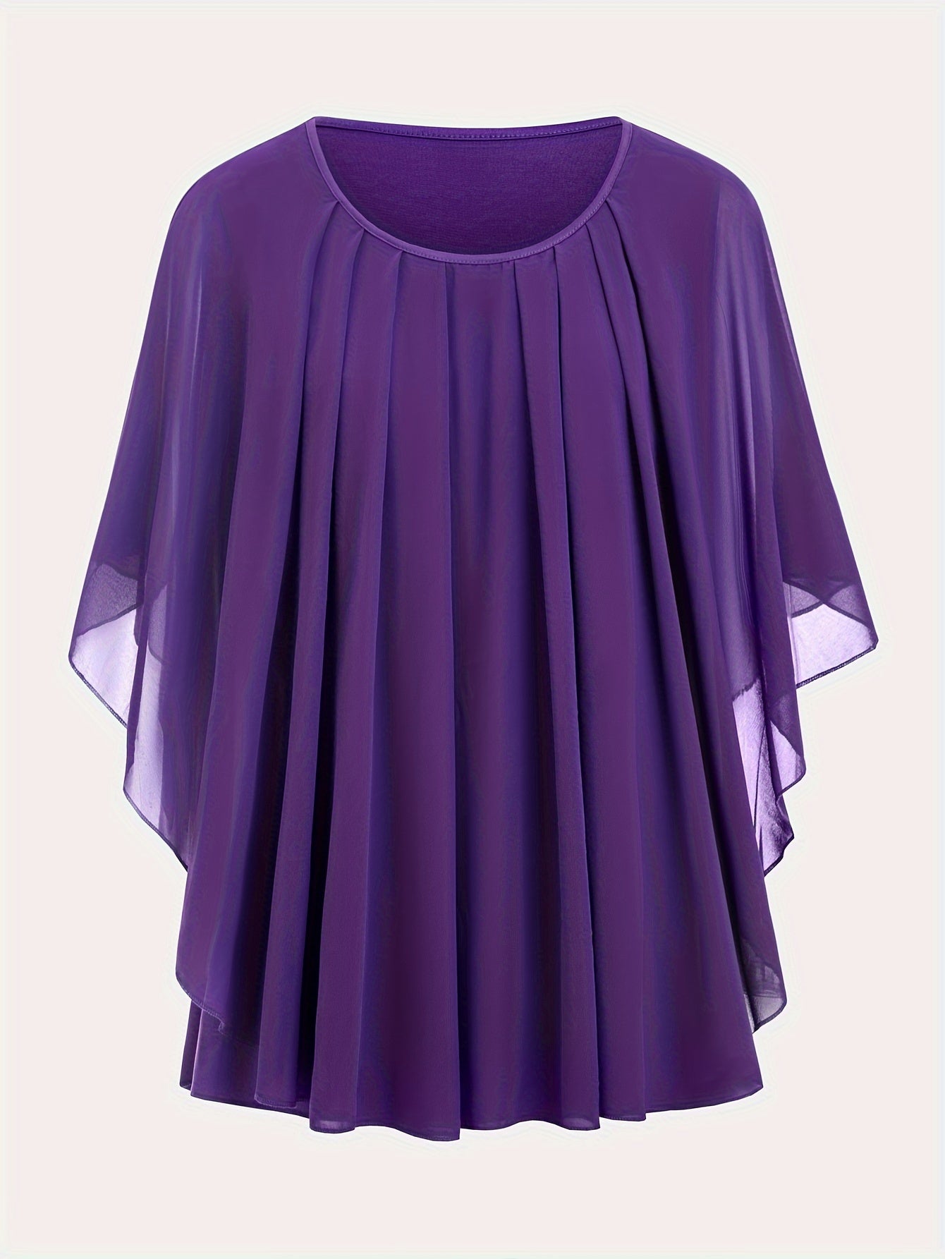 Damen Elegante Oversized Chiffon Bluse für Ausgehen – Stilvolle Flatterärmel, Lockerer Schnitt, Ideal für festliche Anlässe