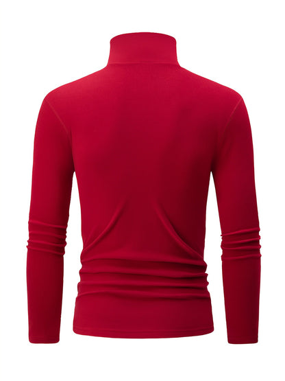 Rollkragen Langarmshirt 4er Set – Schwarz, Weiß, Grau, Hellblau