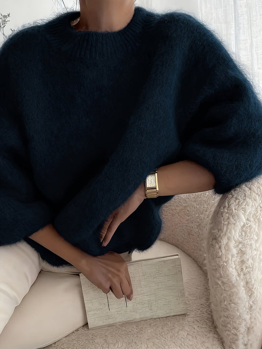 Damski oversize sweter elegancki na jesień i zimę na czas wolny