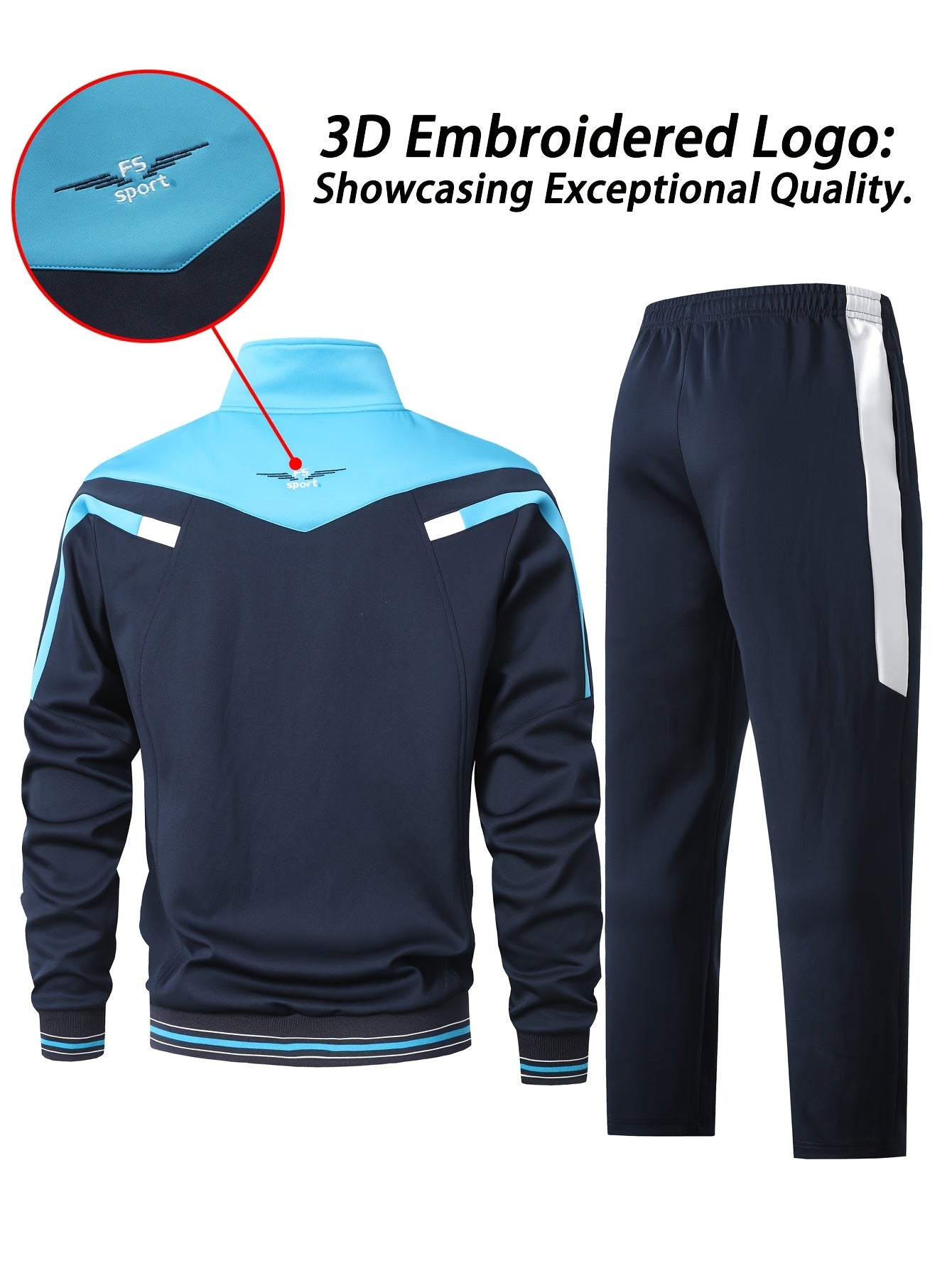 Herren Trainingsanzug Schwarz Grau Sportanzug Jacke und Hose Set