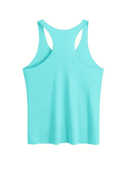 Damski tank top z vintage nadrukiem uśmiechniętej buźki – swobodna letnia koszulka na co dzień