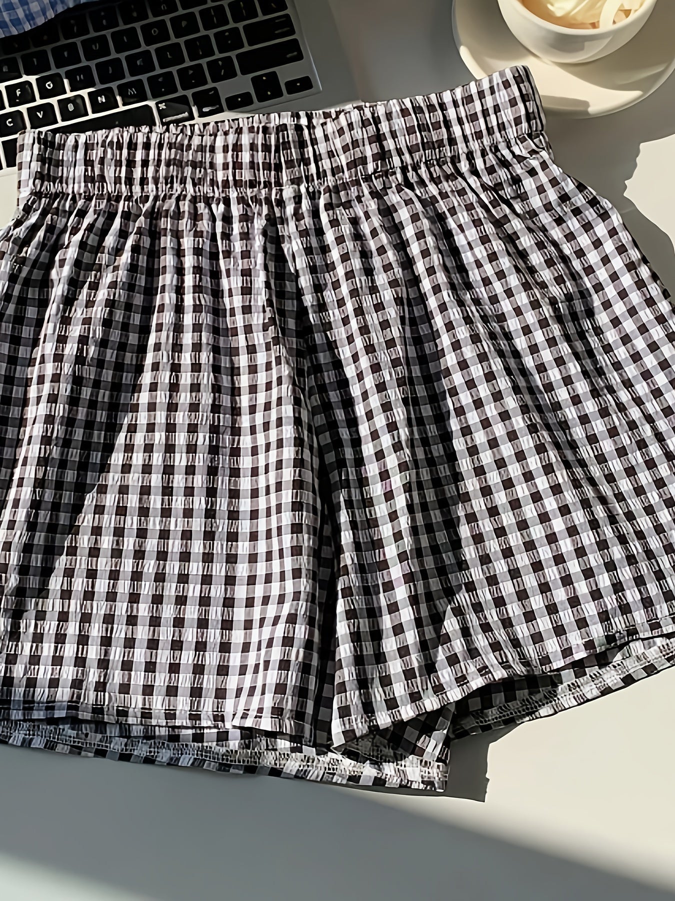 Damen Elegante High Waist Shorts mit Streifen – Sommer Freizeitmode
