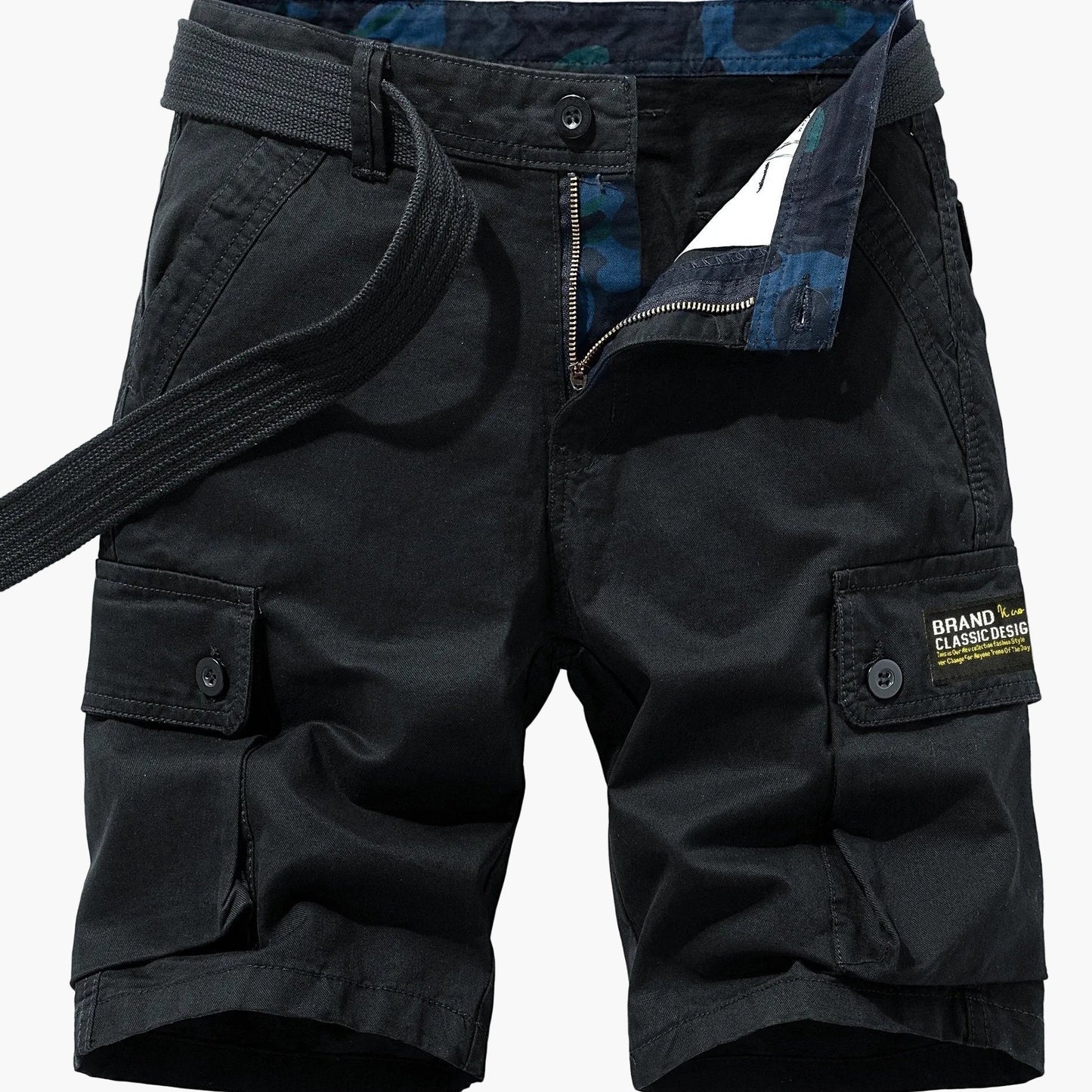 Herren Cargo-Shorts im Casual-Design mit Gürtel und Taschen – Ideal für Freizeit und Outdoor