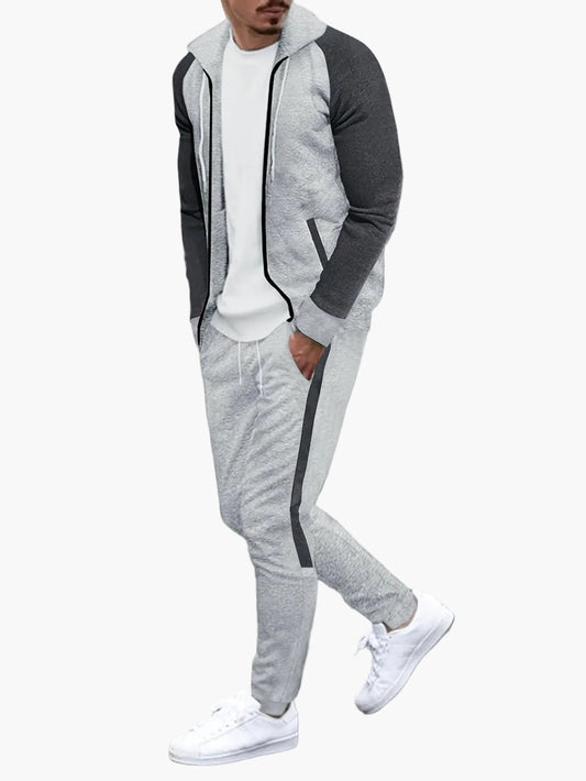 Herr Sportig Träningsdräkt med Hoodie – Fritid & Fitness Joggingdräkt Set