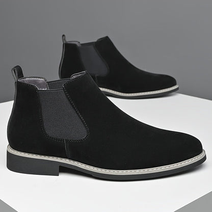 Chelsea-laarzen voor heren, suède-look, instaplaarzen met elastische inzetstukken, bruin en zwart