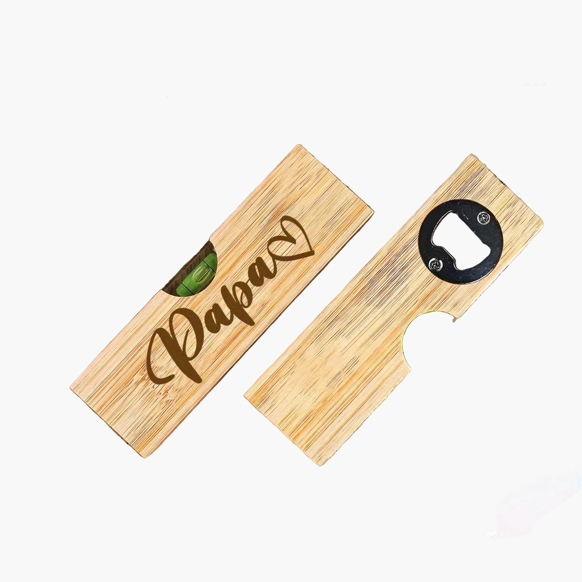 Papa Spirituslibelle & Flesopener – Mannen Geschenk Gereedschap met Gravure, praktisch voor klusser en papa