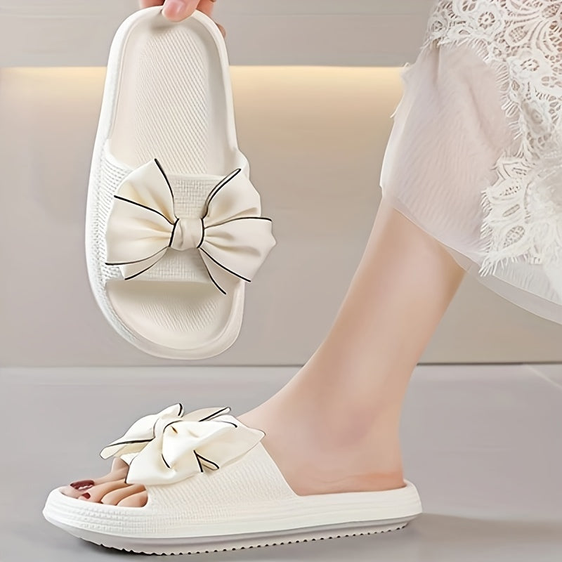 Dames slidesandalen met grote strik – modieuze vrijetijdsschoenen voor tuin, zwembad en dagelijks gebruik