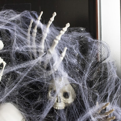 Halloween dørkrans med skeletguirlande – Uhyggelig hoveddørsdekoration til Halloween-fester