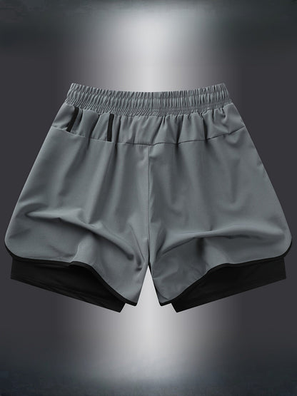 Pantaloncini da uomo 2-in-1 con pantaloncini interni – Perfetti per fitness, corsa e allenamento