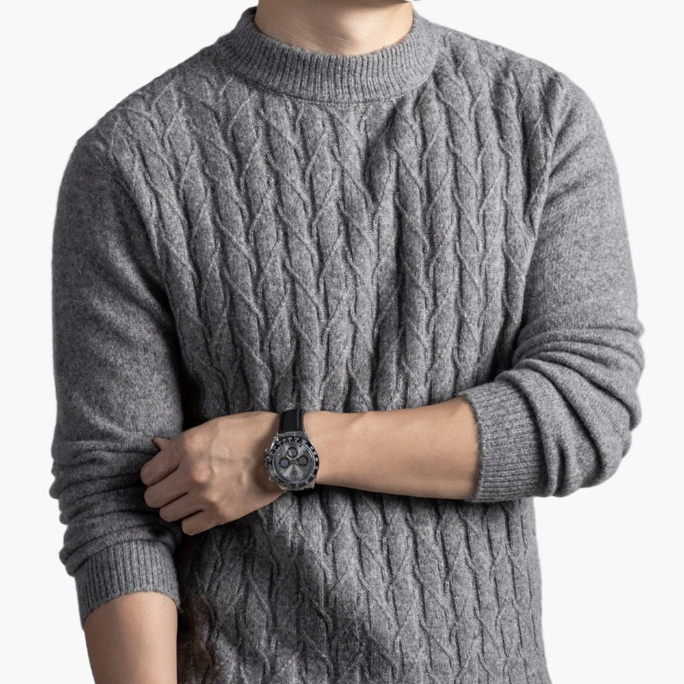 Męski sweter dzianinowy nowoczesny regular fit na jesień i zimę – Stylowy towarzysz na co dzień