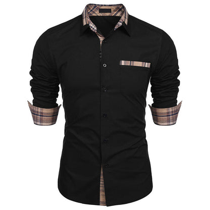 Herre slim fit fritidsskjorte med tern – Stilfuld langærmet business & casual skjorte
