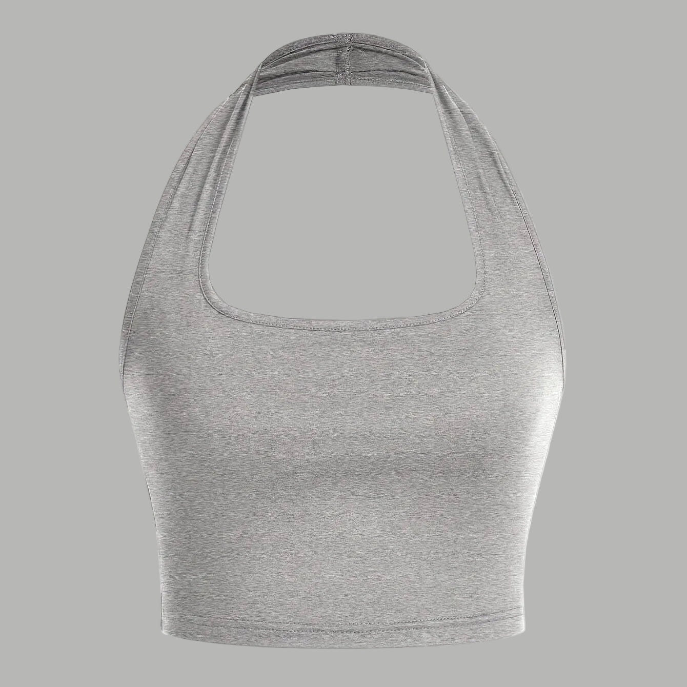 Dame Halterneck Croptop med åben ryg – Moderne sommerbasic til fritid og fest